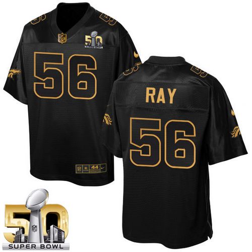 Nike Broncos #56 Shane Ray Black Super Bowl 50 Men's Stitched NFL Elite Pro Line Gold Collection Jersey - Click Image to Close